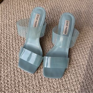 Steve Madden Women’s Blue Heels Strap Block Heels Size 8.5 Light Blue